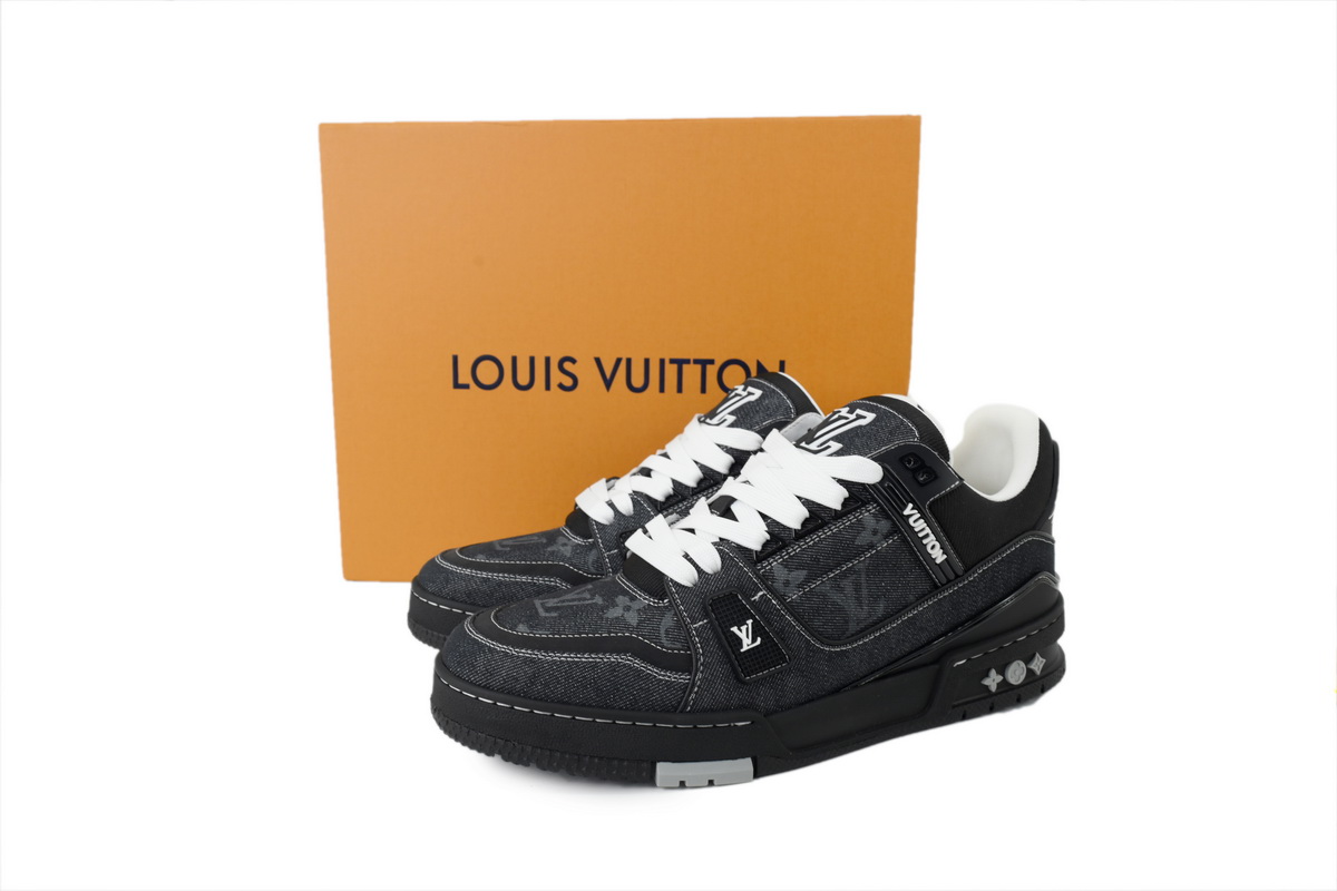 Pkkicks God Batch Louis Vuitton Sneakers Black Denim Fabric (NFC)