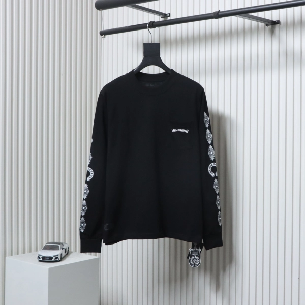 Chrome Hearts Fleur Cross Long Sleeve T-Shirt Black