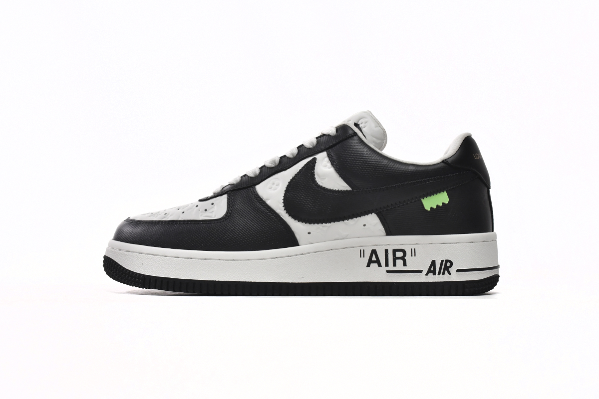 Pkkicks God Batch LOUIS VUITTON x Nike Air Force 1 Black White 7108-8