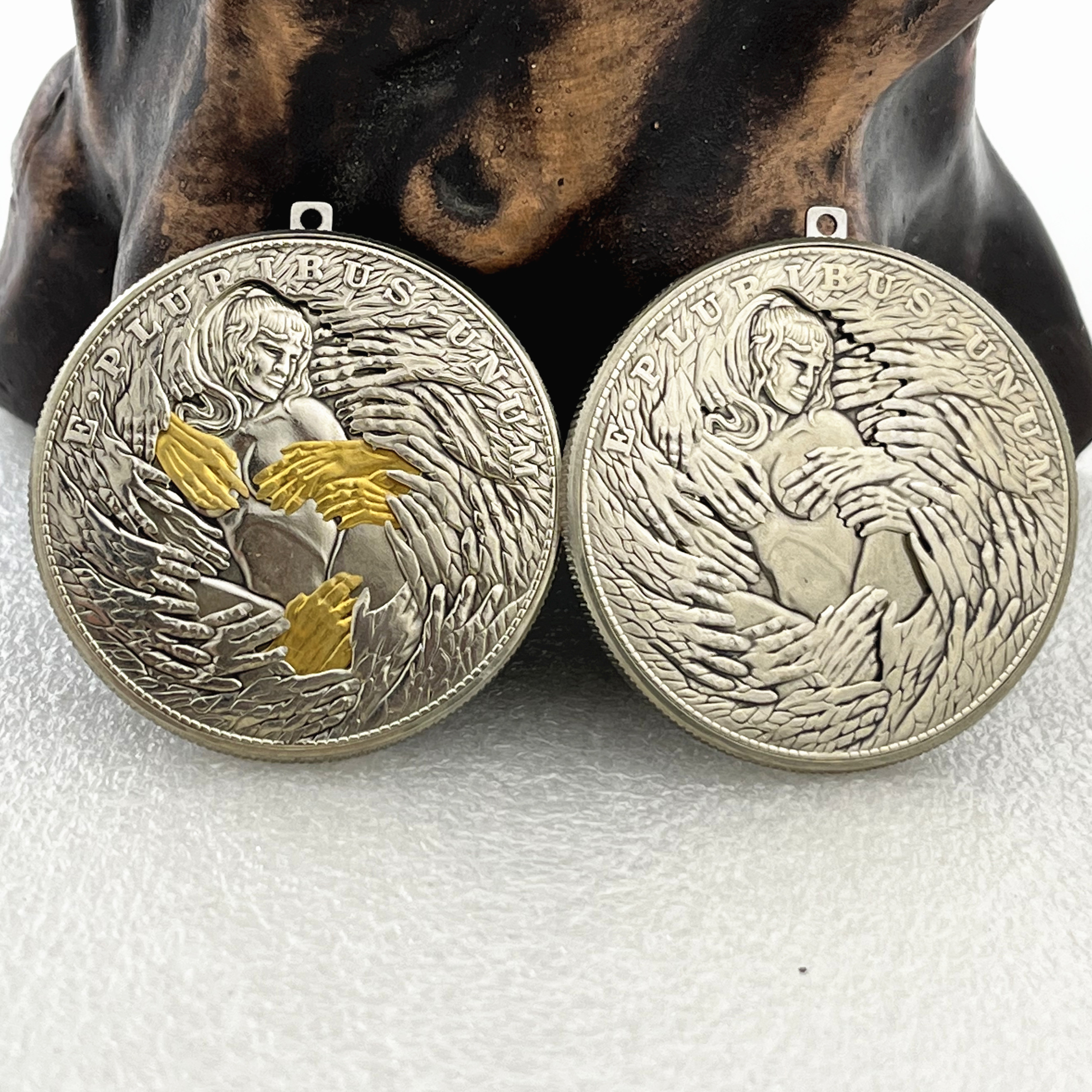 Movable Mechanical Coin  'Goddess Of Thousand Hands'  Sexy Girl Roman Booteen Coin Hobo Nickel Morgan Dollar Amazing Art Collectible Creative Gift Handmade Commemoration Coin
