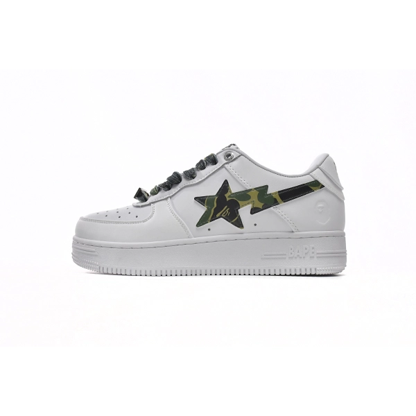 Cheap Bape Sta Low White Green Camouflage 1H20-191-045(BapeSta)