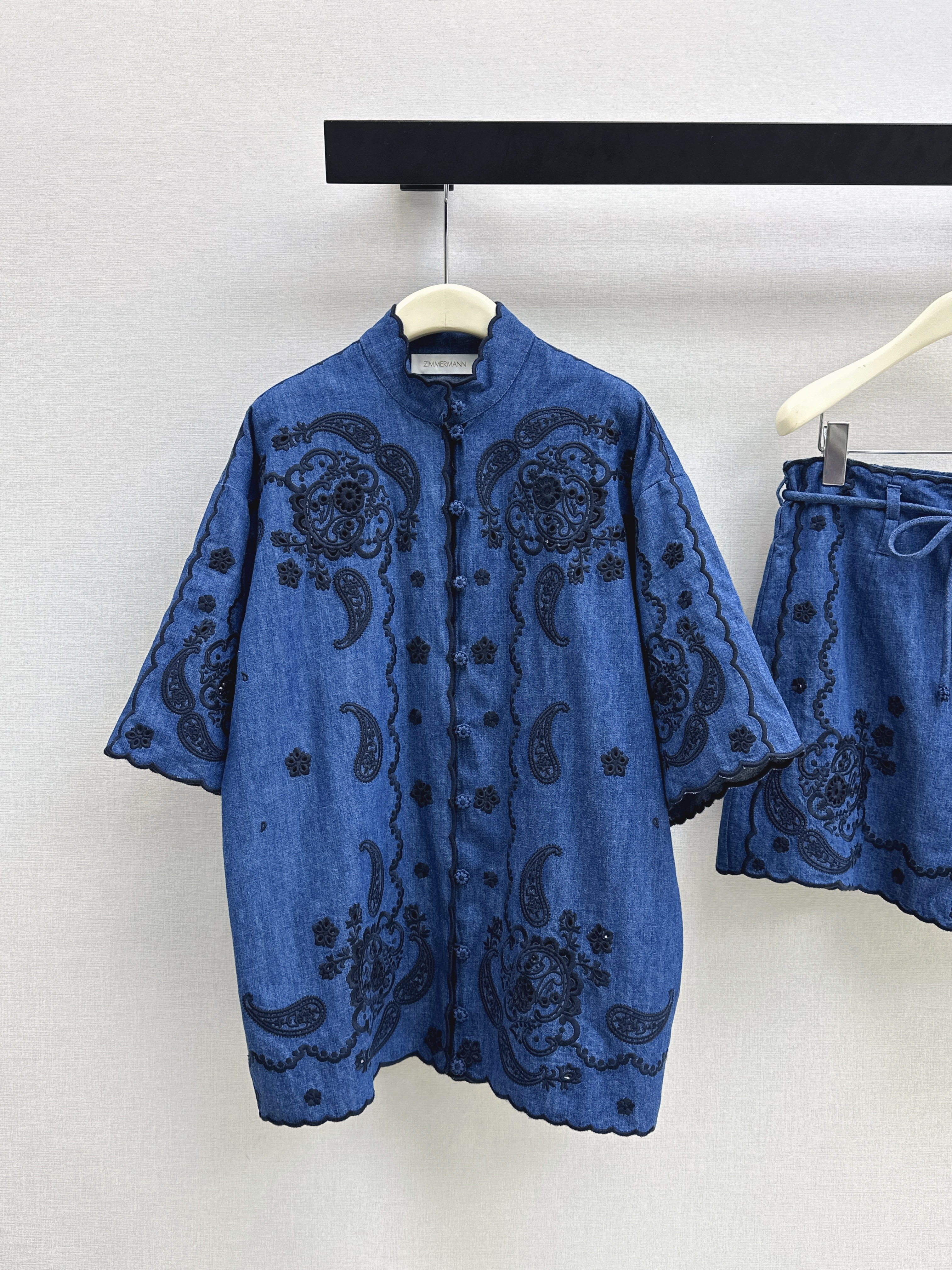 Zimm New Embroidered denim shirt