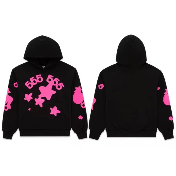 Sp5der Hoodie Onyx Pink