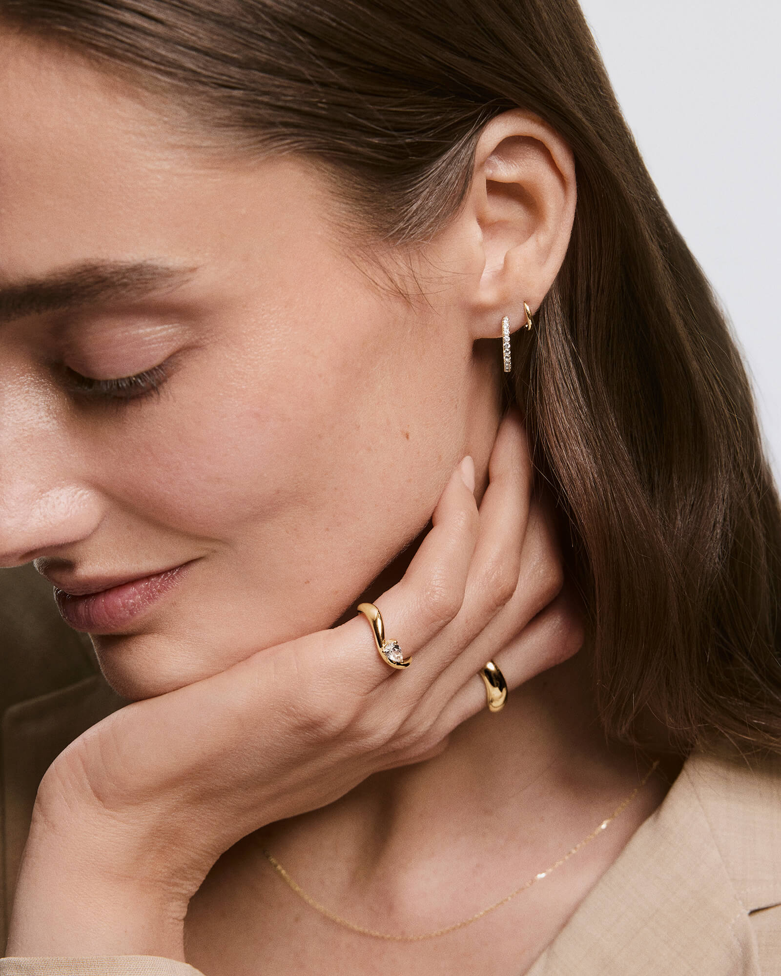 Pavé Lab Grown Sapphire Small Hoops