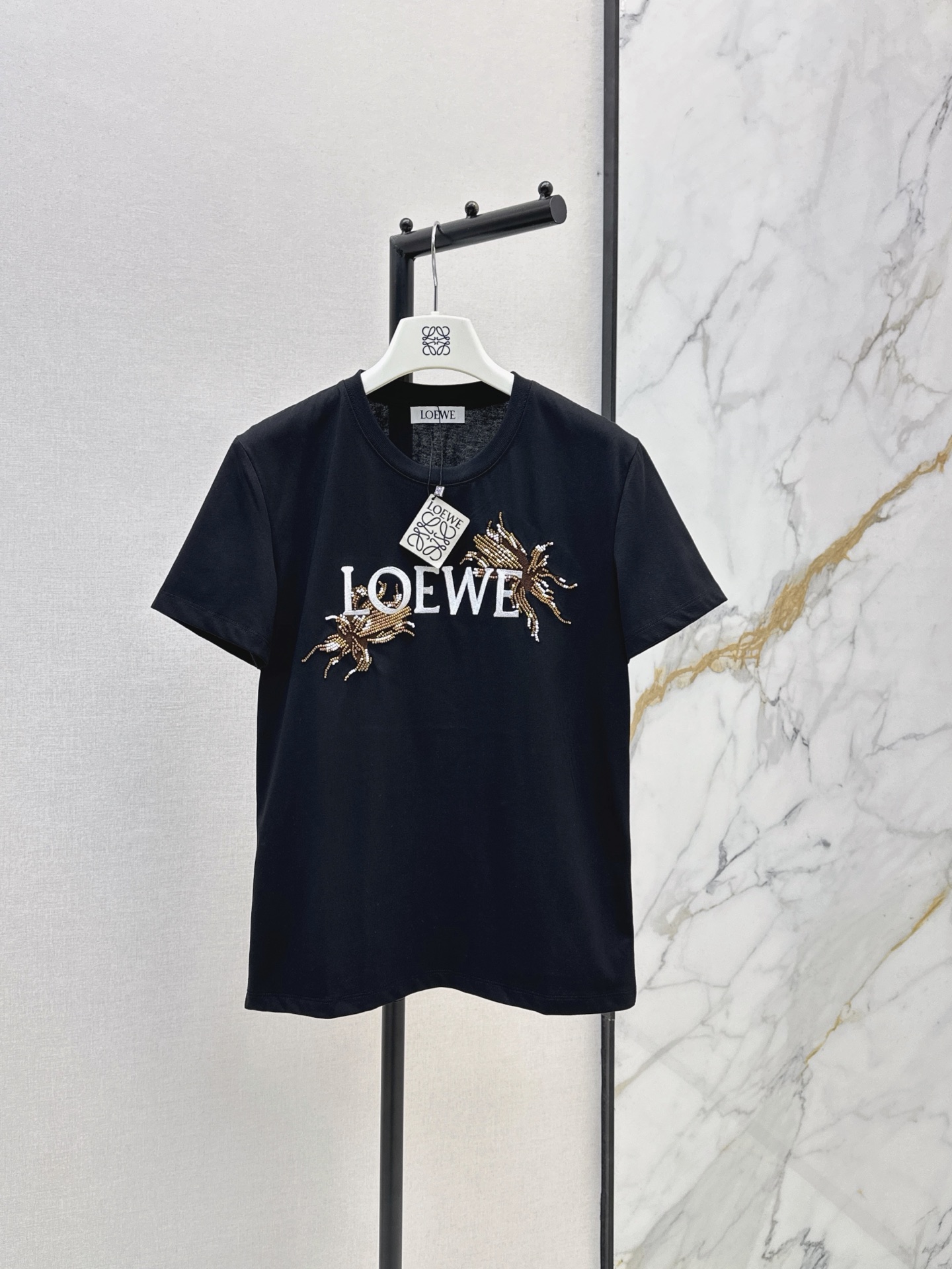 Loe New Embroidered Beaded T-Shirt