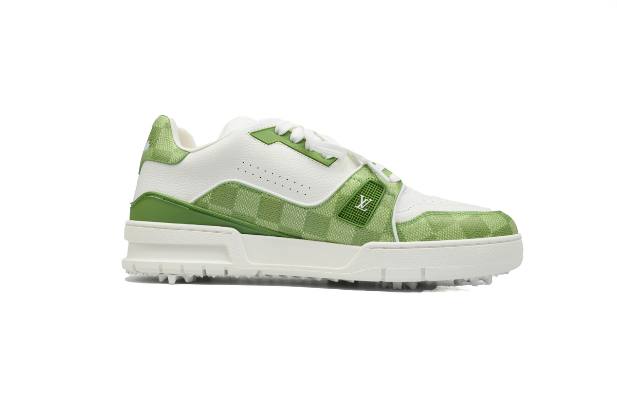 Pkkicks God Batch LOUIS VUITTON Trainer Golf Checkerboard Green