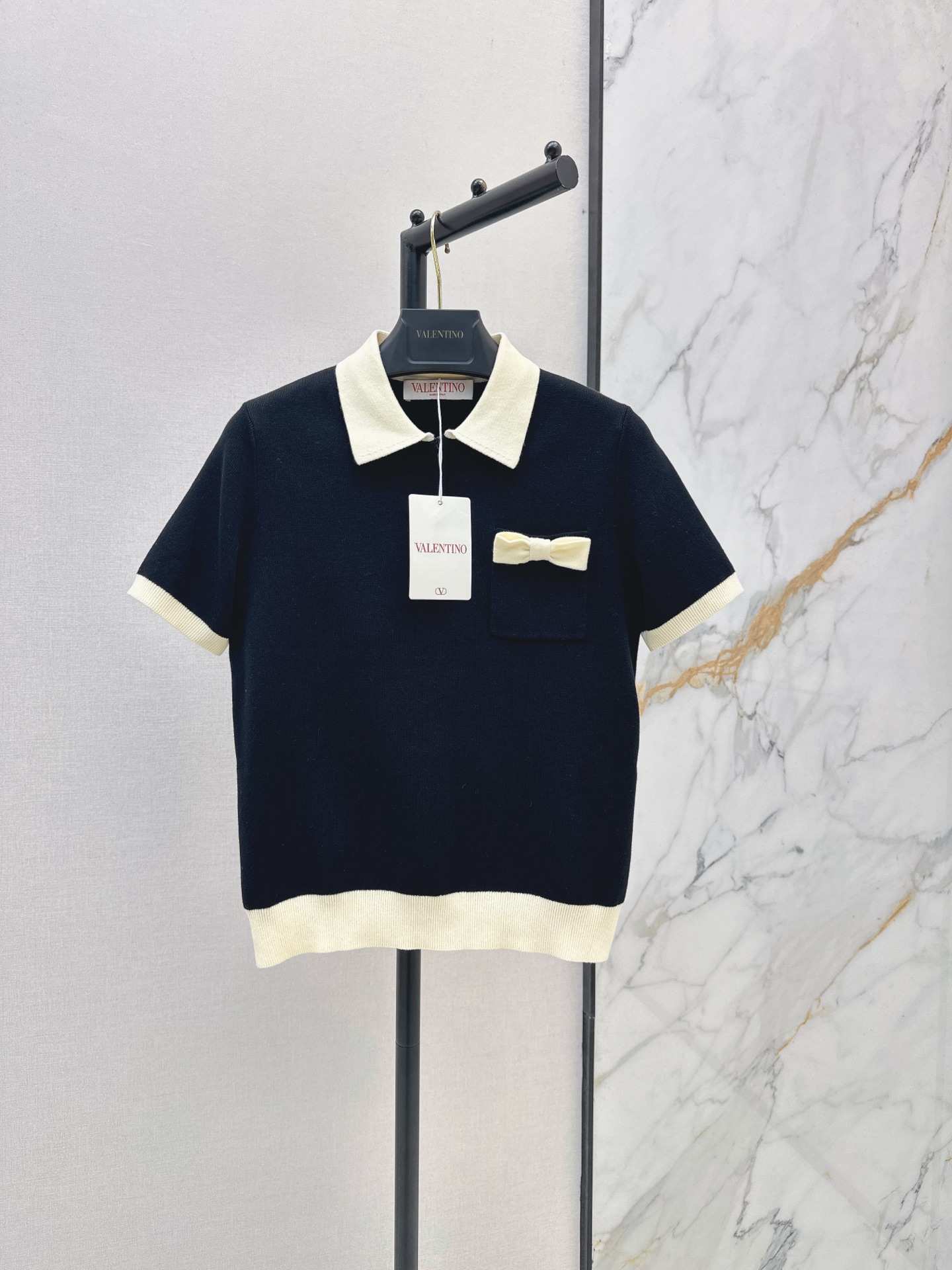 Val New Color-block Polo Knit Short Sleeve
