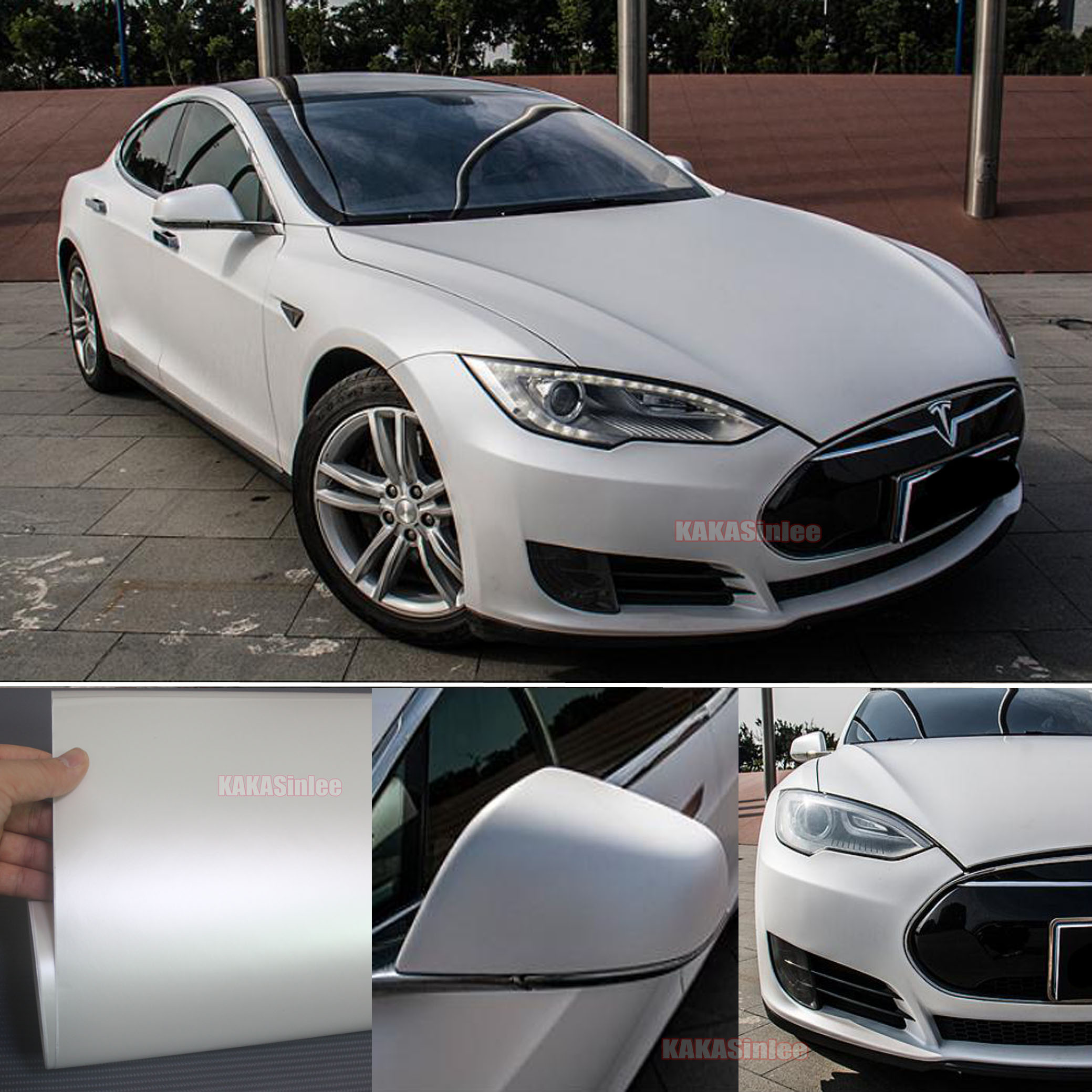 PET Satin White Vinyl Wrap Sticker - 20ft x 5ft.