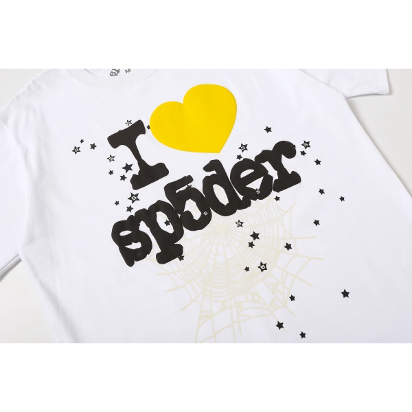 Sp5der T-Shirt T001 white yellow heart