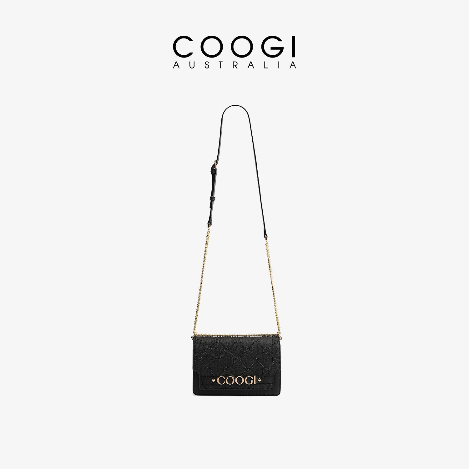 [COOGI] Women's Bag New Style Women's Bag Light Luxury Bitter Gourd Pattern Small Square Bag Shoulder Bag Crossbody Bag Girl's Gift