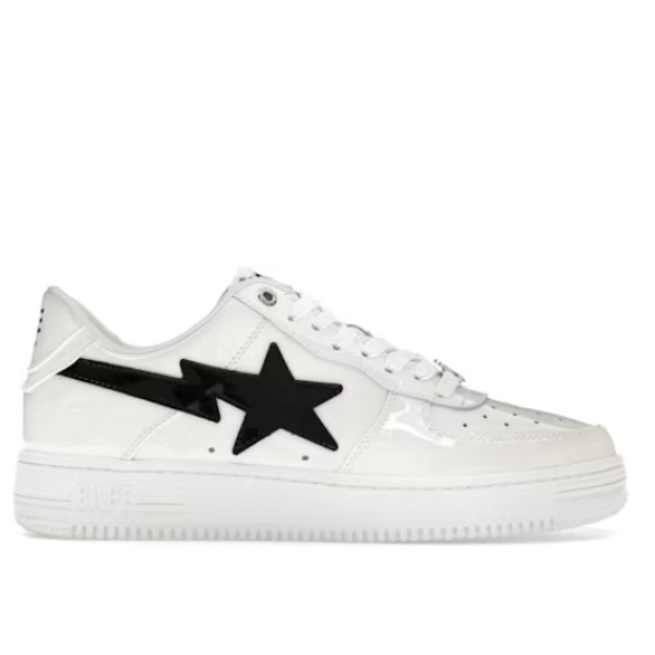 A Bathing Ape Bape Sta #2 White Patent