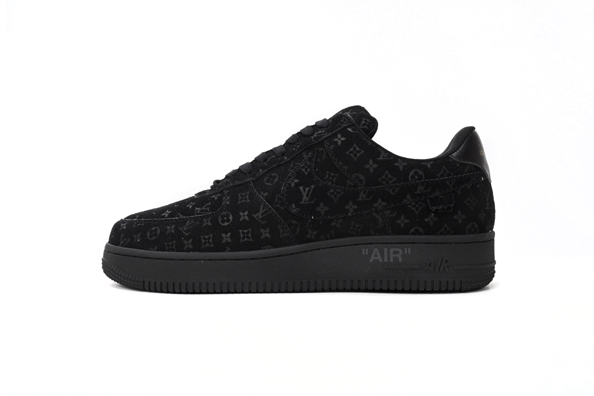Pkkicks GOD BATCH LOUIS VUITTON x Nike Air Force 1 All Black 1A9VD7
