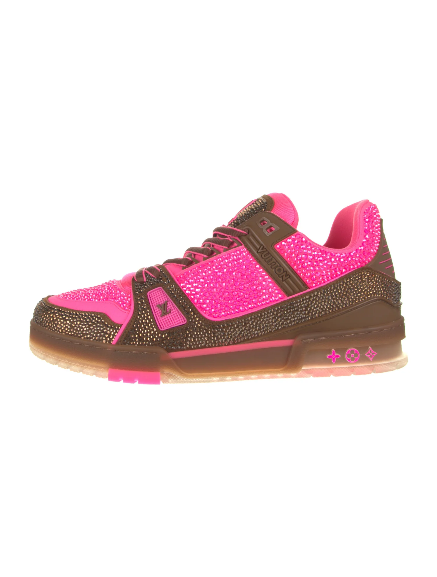 Pkkicks God Batch Louis Vuitton Trainer Pink Brown With diamond