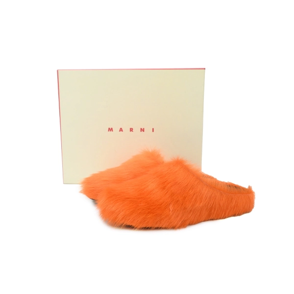 Marni Long-hair Calfskin Fussbett Sabot Orange SBMR000600P412200R09