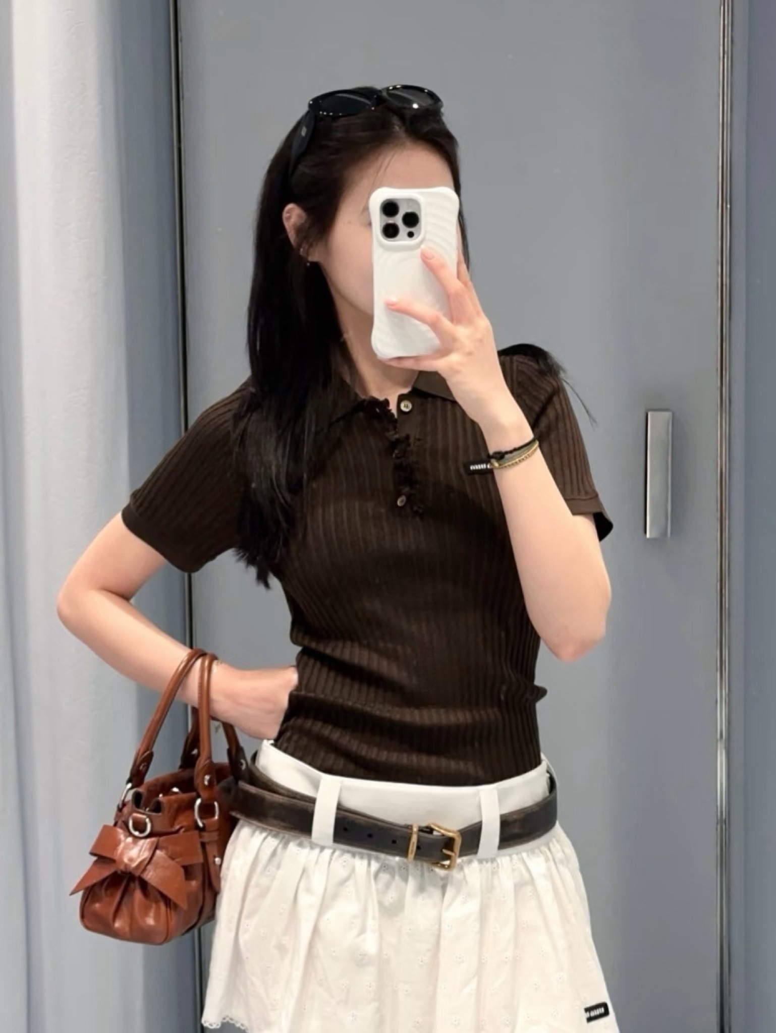 Miu New Slim Fit Polo Short-Sleeve Knit