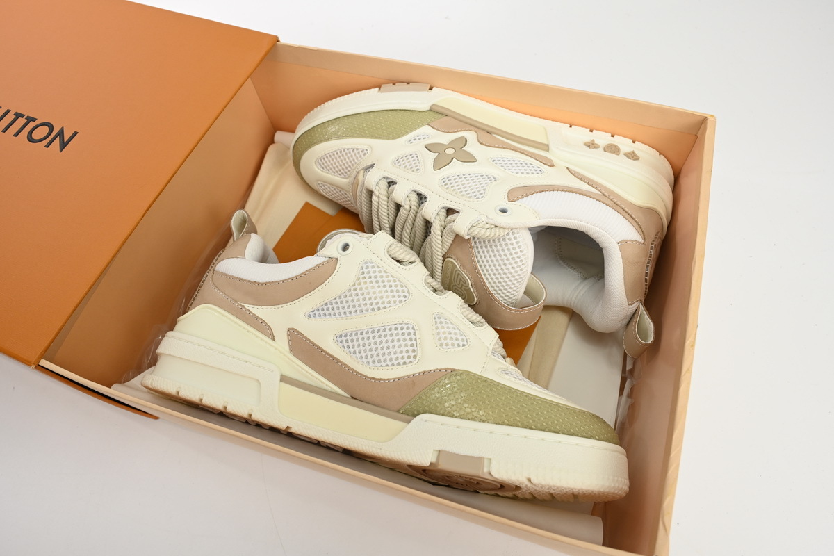 Pkkicks God Batch LOUIS VUITTON Skate Sneaker Beige White