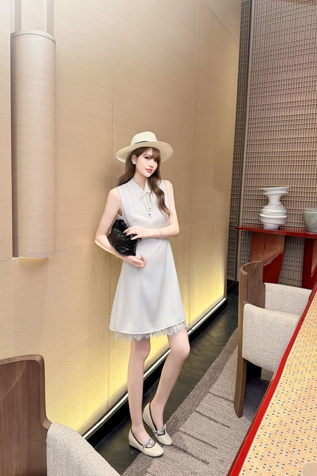 CD New embroidered ribbon dress