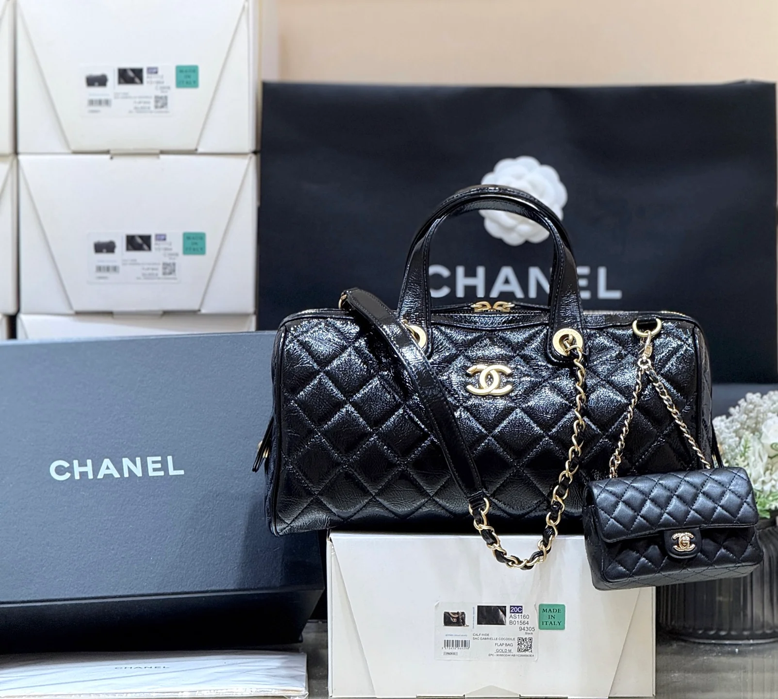 New CHAN runway style bowling bag