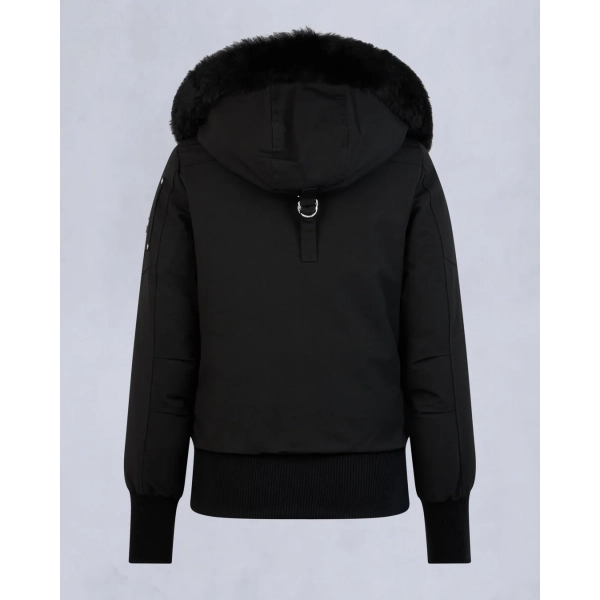 Moose Knuckles(W) Black Jacket Black Wool Collar（NFC)