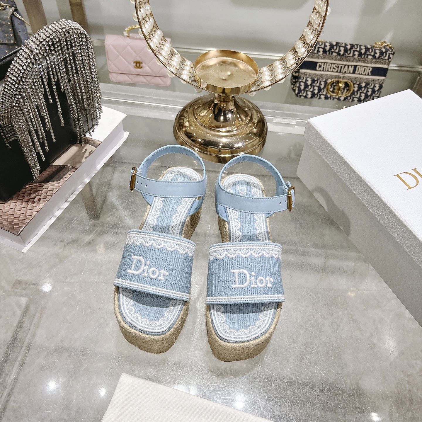 CD New Espadrille wedge sandals