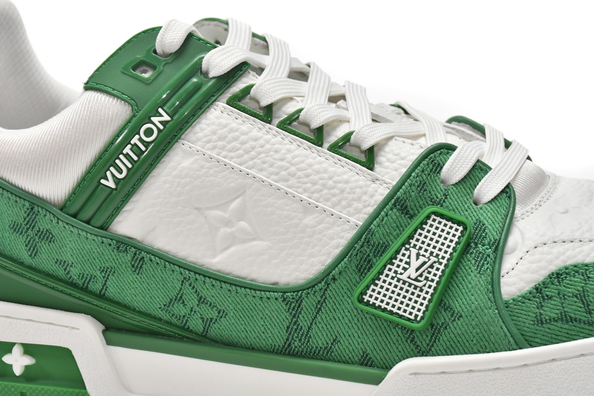 Pkkicks God Batch LOUIS VUITTON Trainer Green Cloth Surface VL1201