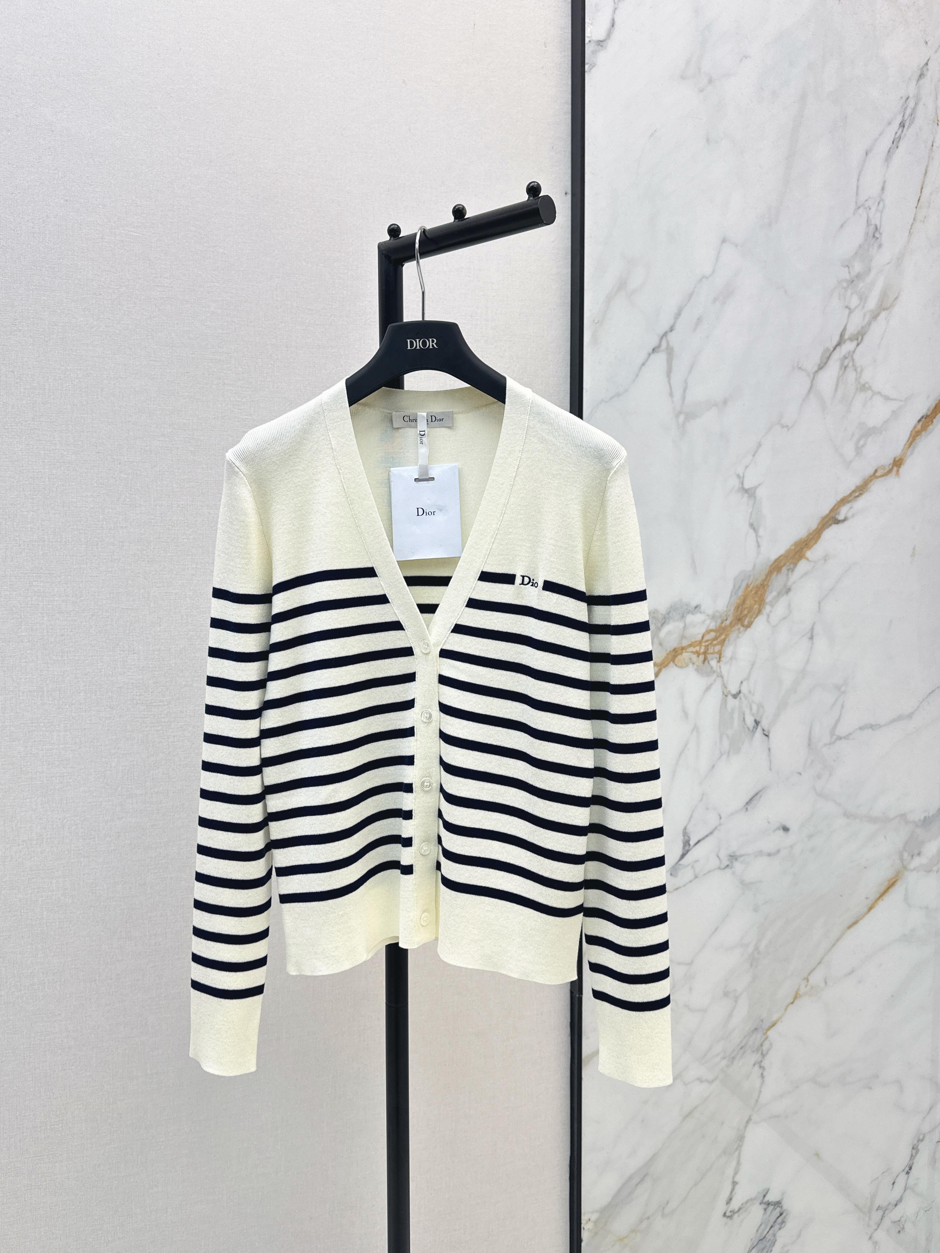 Miu New Striped knitted cardigan