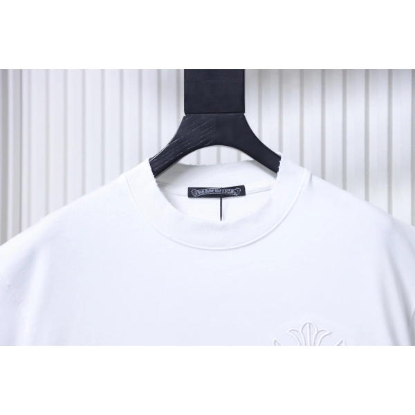 Chrome Hearts Sanskrit Cross Embroidery Crew Neck T-Shirt white