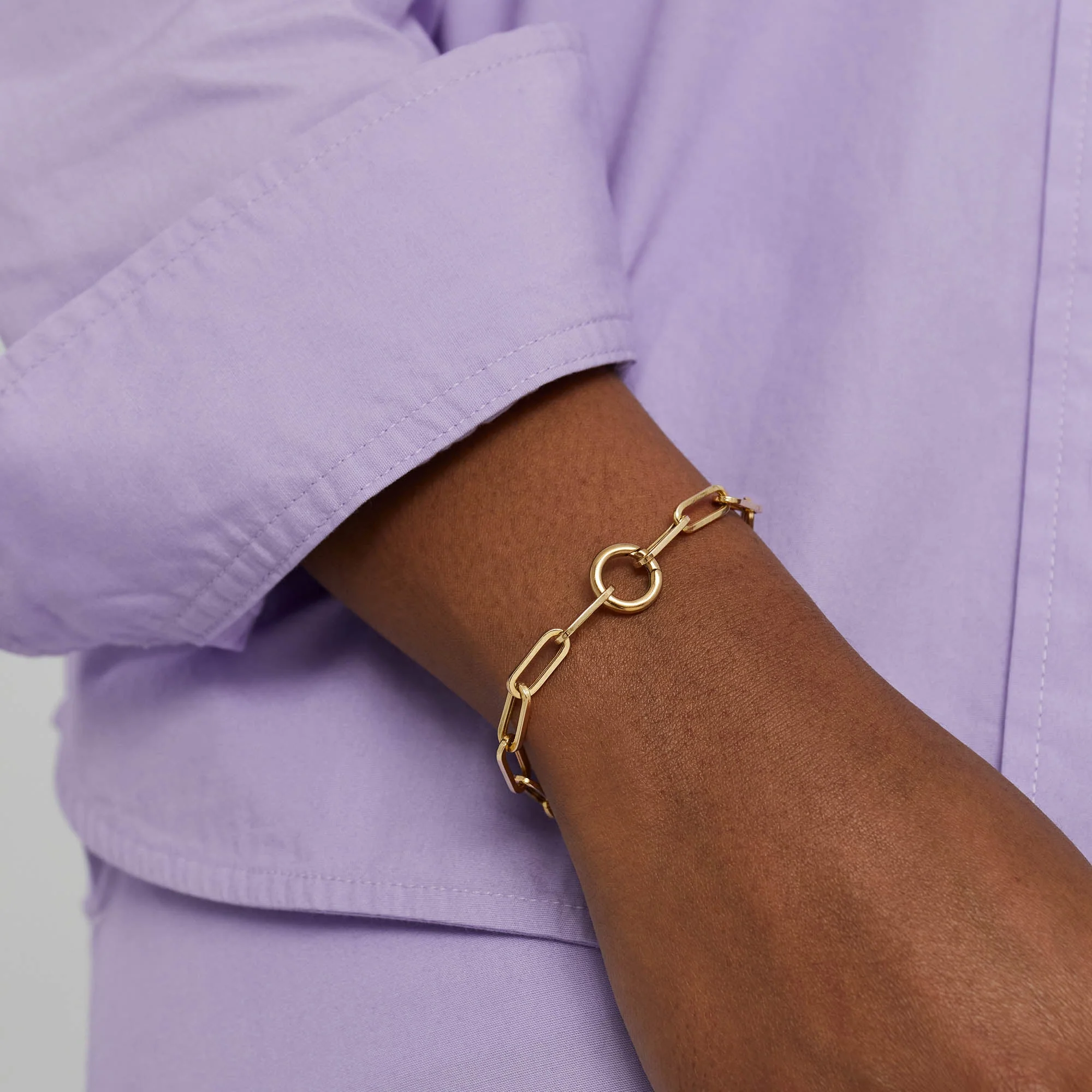 Paperclip Chain Charm Bracelet
