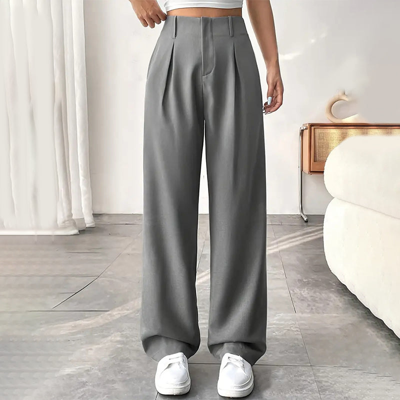 🏆2026 New Style 70% OFF💝Women's High Waisted Straight Leg Work Trousers with Side Pockets -✨Smart & Casual Look for Office and Beyond
