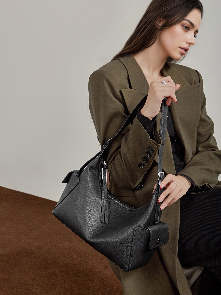 Pebbled Leather Hobo Bag for Women