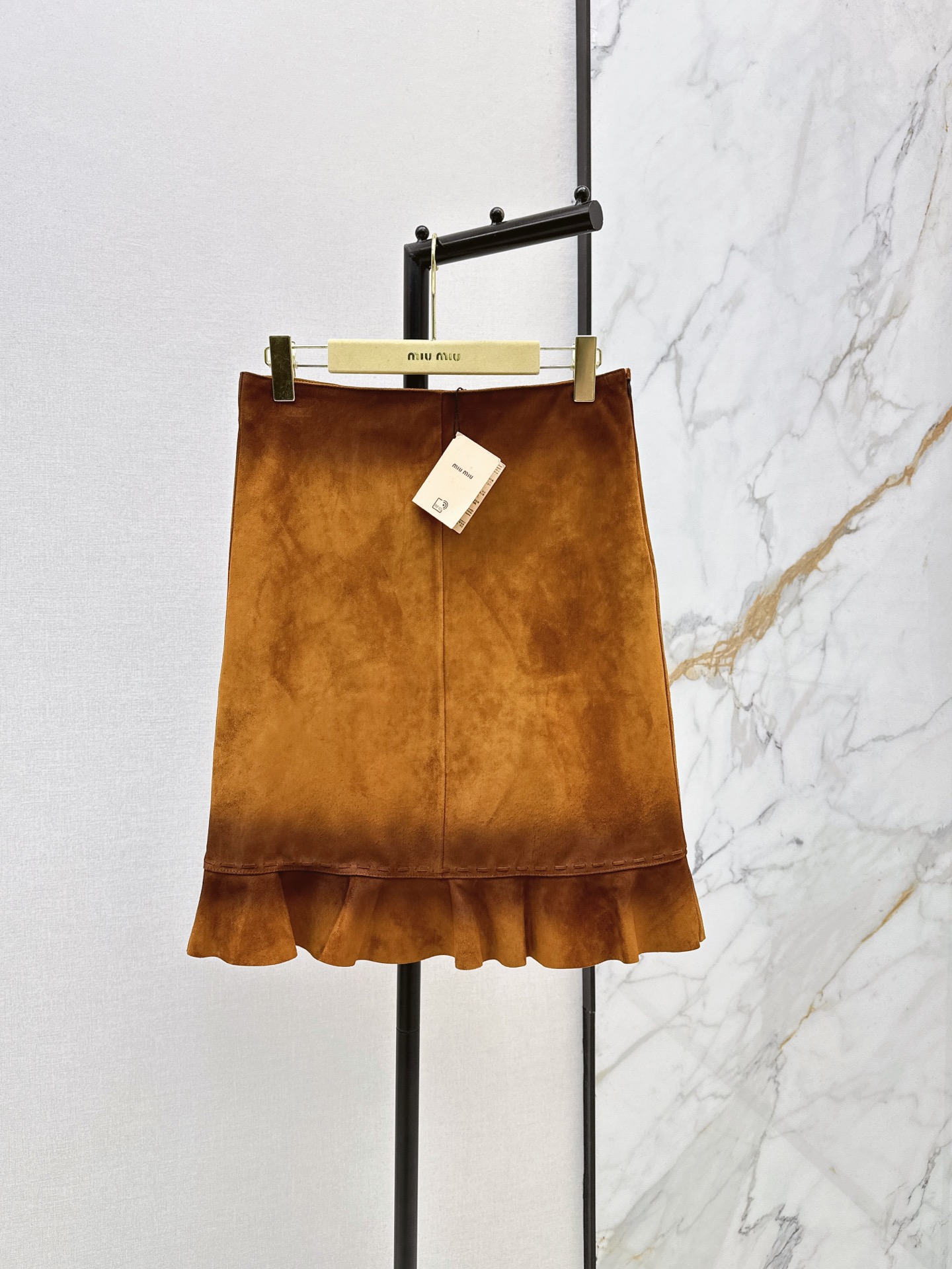 Miu New Worn-in suede skirt