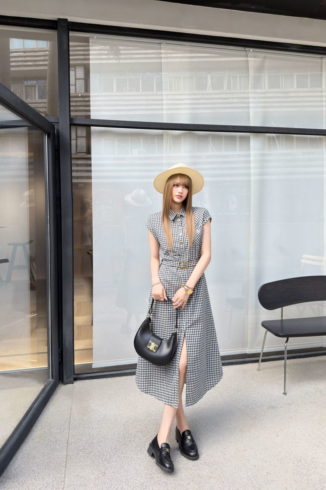 Celi New Retro plaid dress