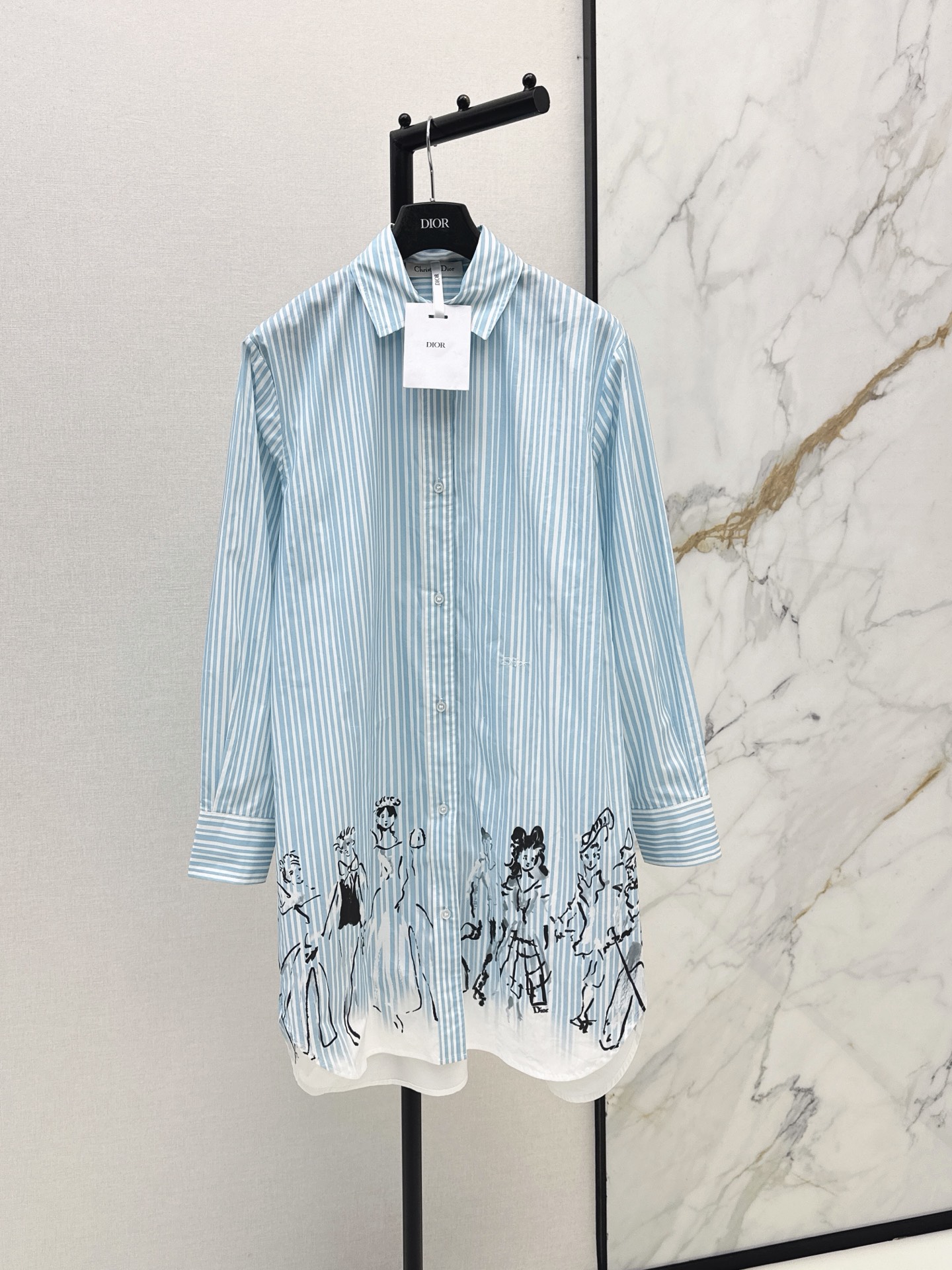 CD New Striped print shirt dress