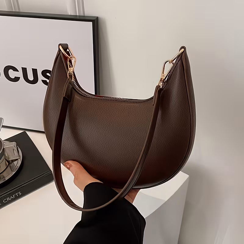 Women'S Shoulder Bag, Retro Crescent Shoulder Bag, Casual Tote Crescent Bag, Solid Color Fashion Underarm Bag, Textured Commuter Bag, Daily Dating, Work, Travel Photography, Valentine'S Day Christmas Gift
