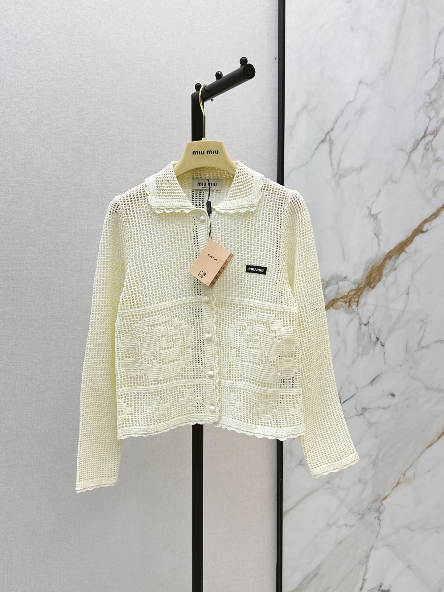 Miu New Hollow Crochet Cardigan