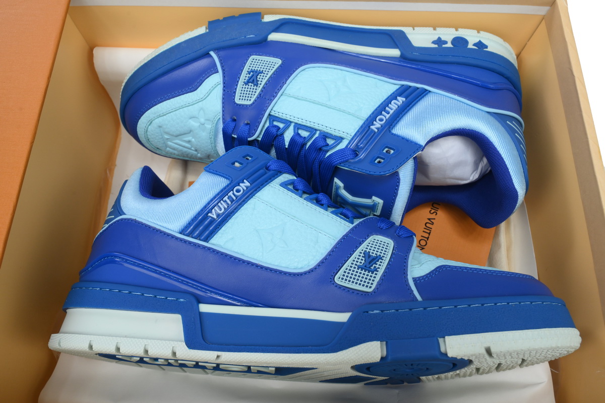 Pkkicks God Batch LOUIS VUITTON Trainer White Blue