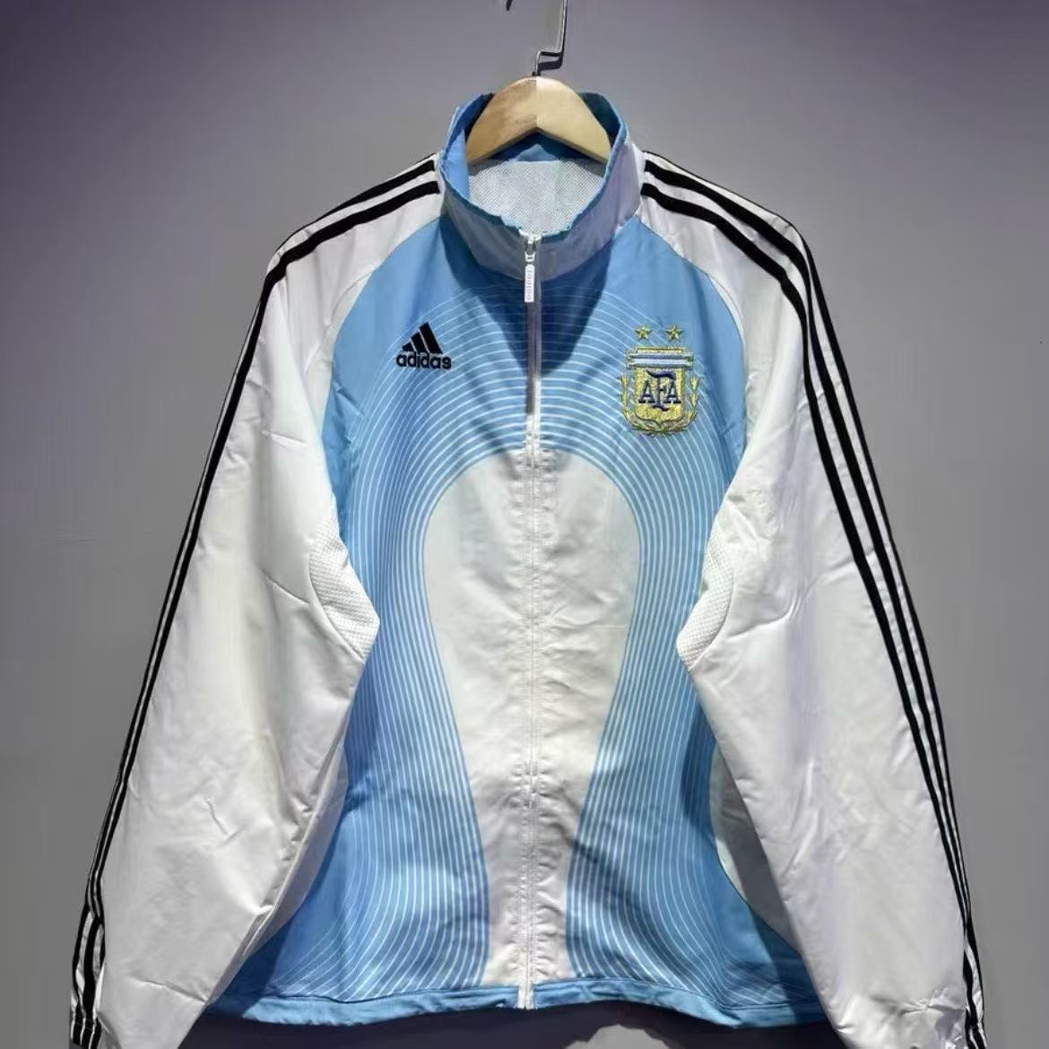 Argentina 25-26 training blue appearance windbreaker long sleeved jacket with pockets and zipper