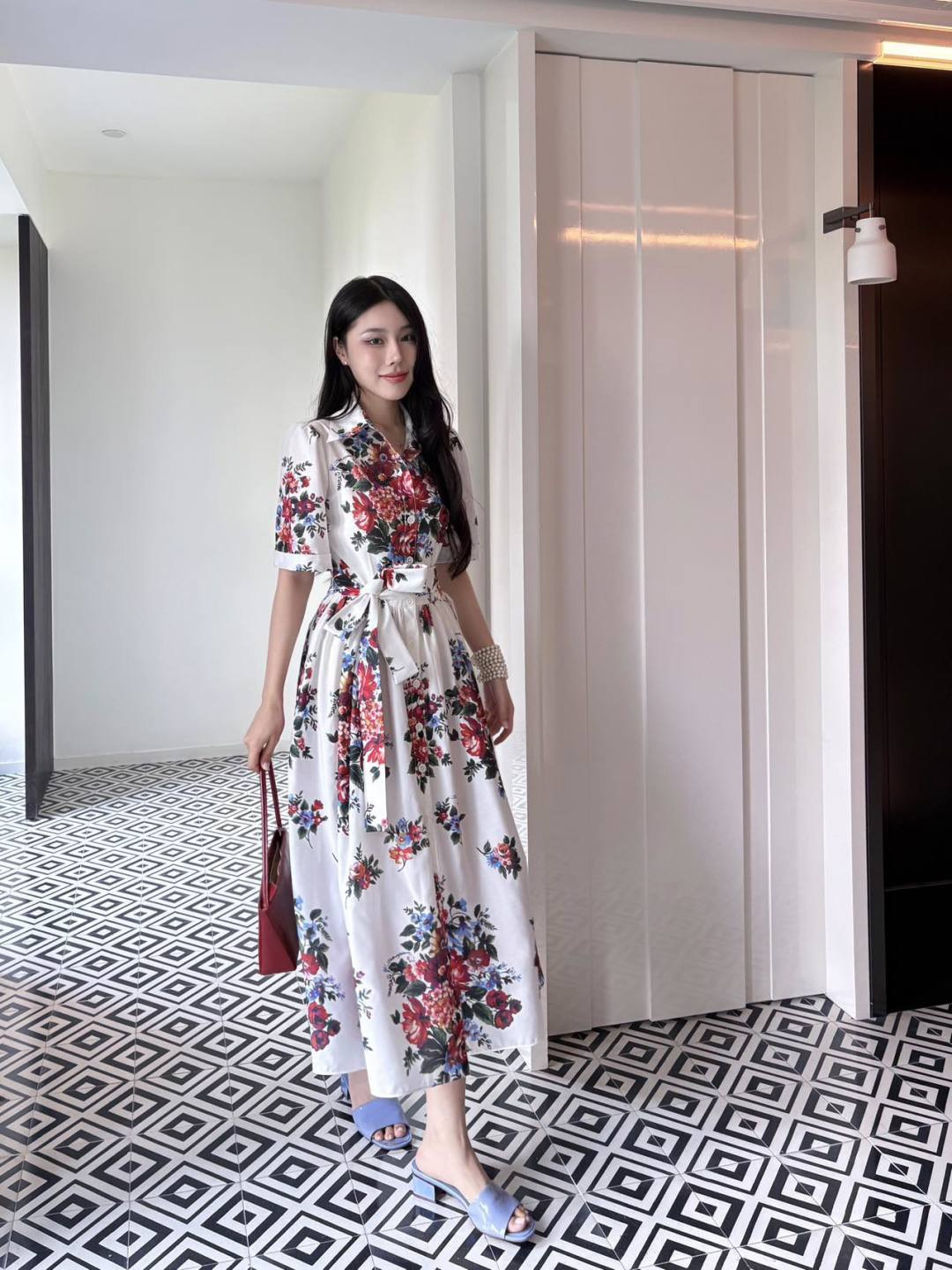 Dolc New Retro floral print dress