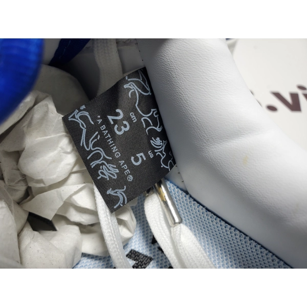 A Bathing Ape Bape StaPatent Leather White Blue (2023)(BapeSta)