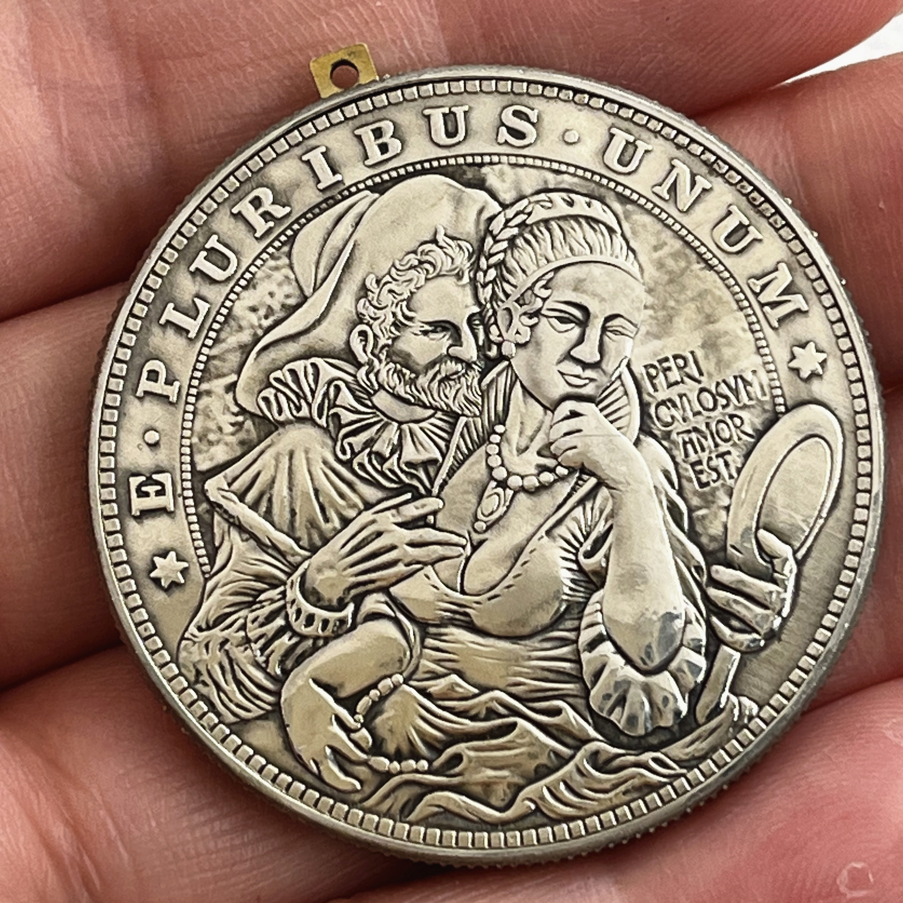 USA Movable Mechanical Coin Roman Booteen Hobo Nickel Morgan Dollar Mask Girl Moving Mask Amazing Art Collectible Creative Gift Handmade Commemoration Coin
