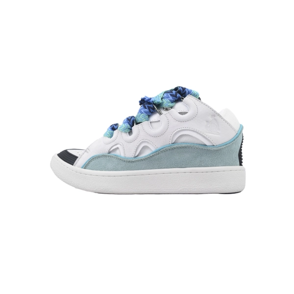 Lanvin Leather Curb White Blue