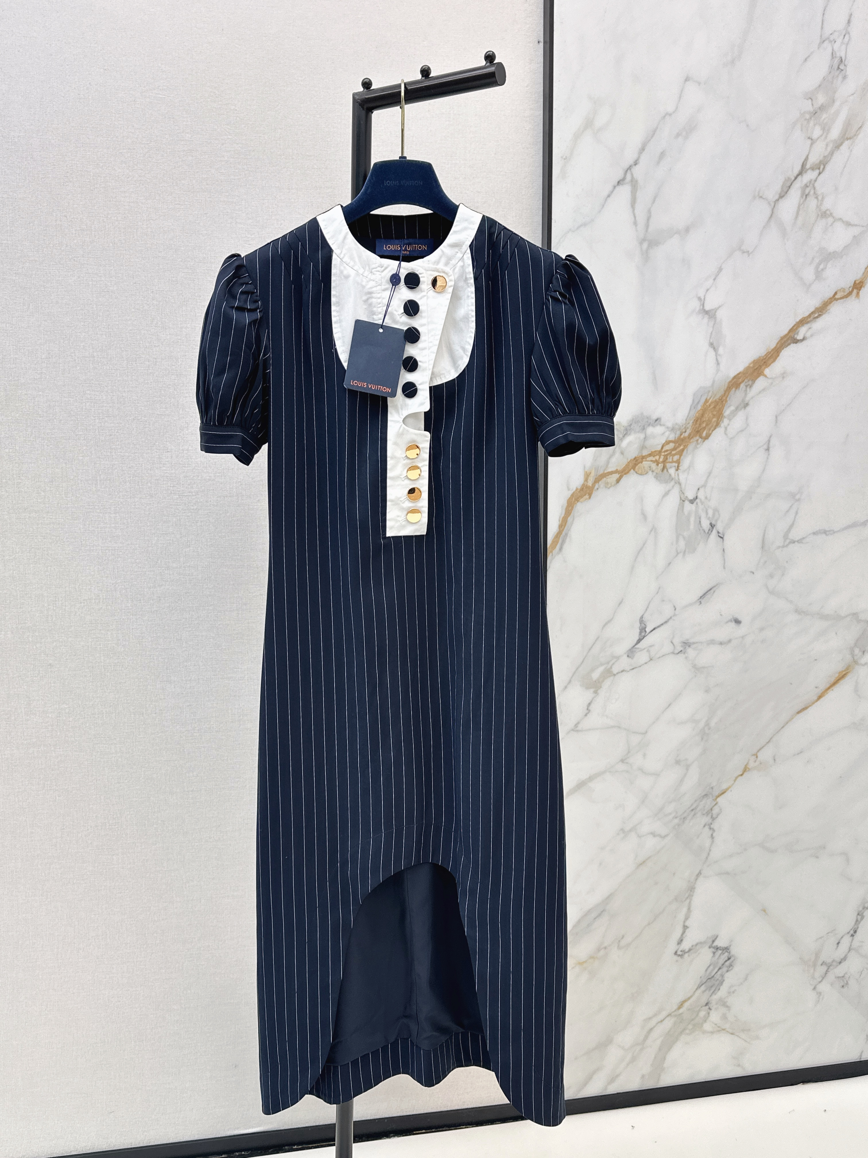 Louis New color-block stripe dress
