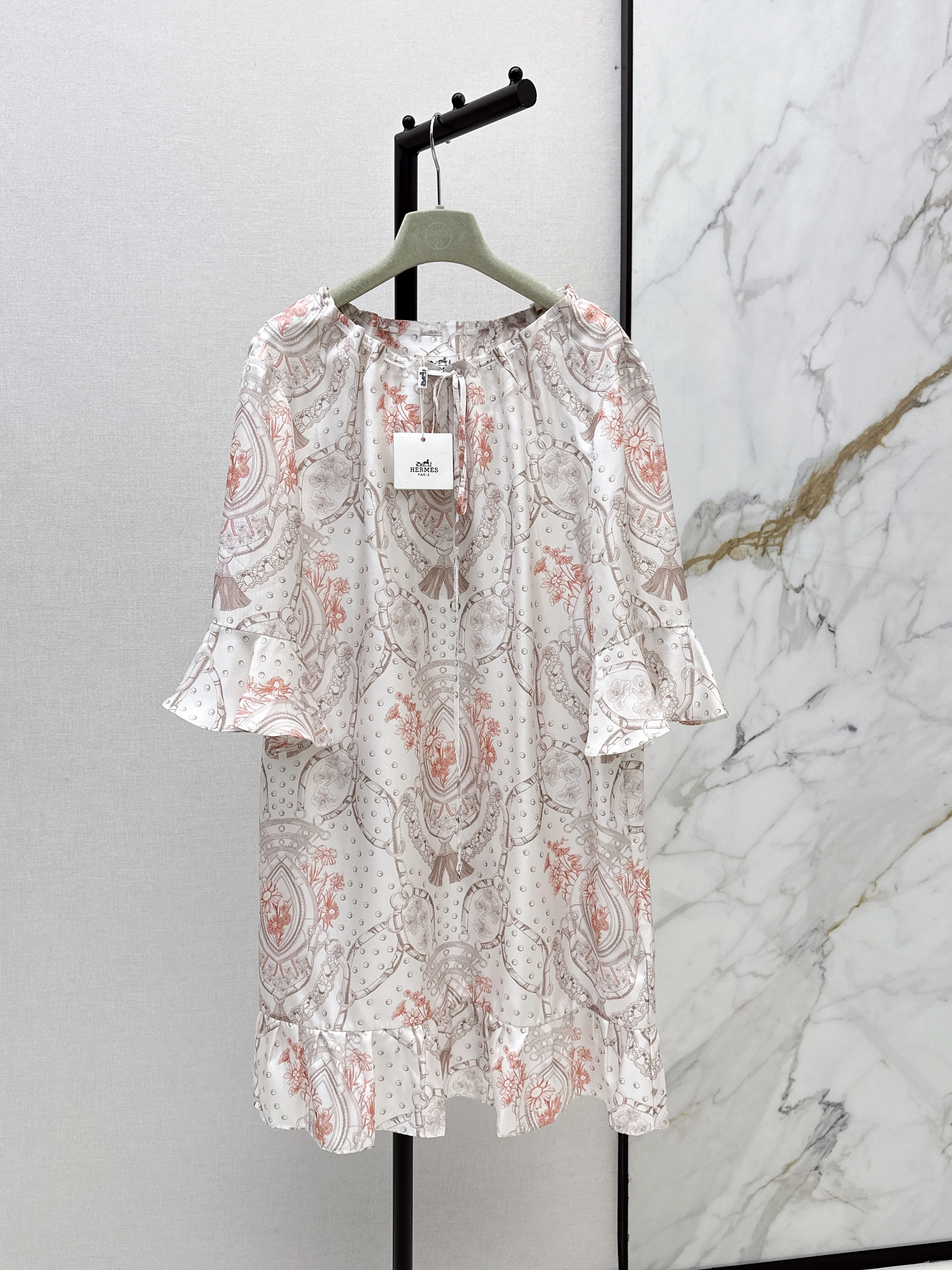 Herm New print floral silk dress