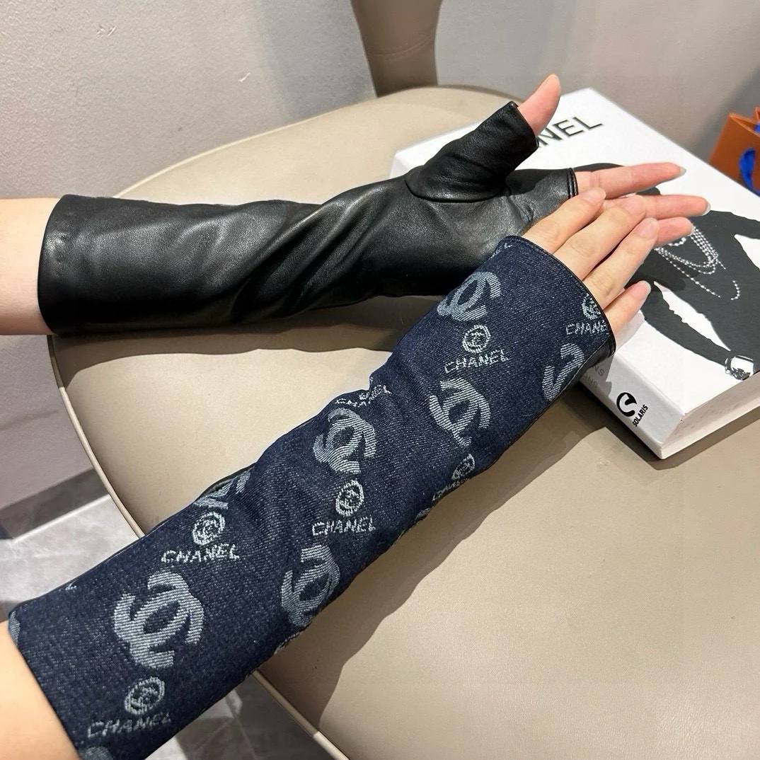 Chan New Denim with leather gloves