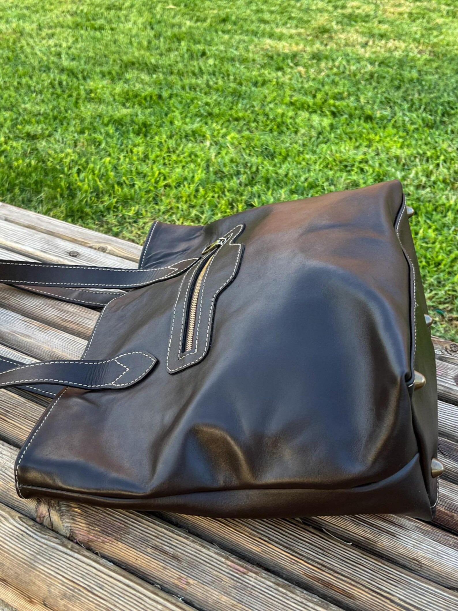 The Structured Full-Grain Leather Tote Bag