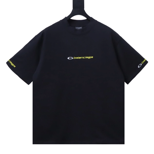 Balenciaga Clothes Cuff Logo Embroidered Short Sleeve T-Shirt