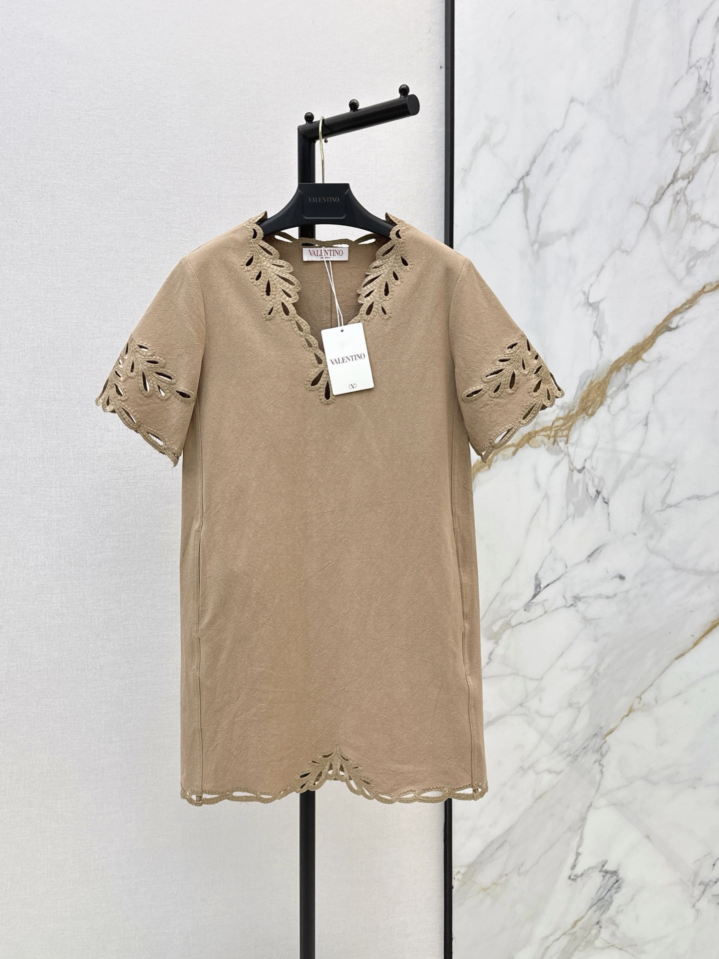 Saint New embroidered V-neck dress