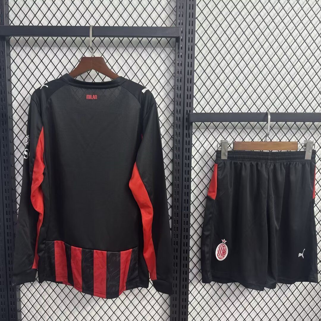AC Milan 25-26 home long sleeved jersey children's set