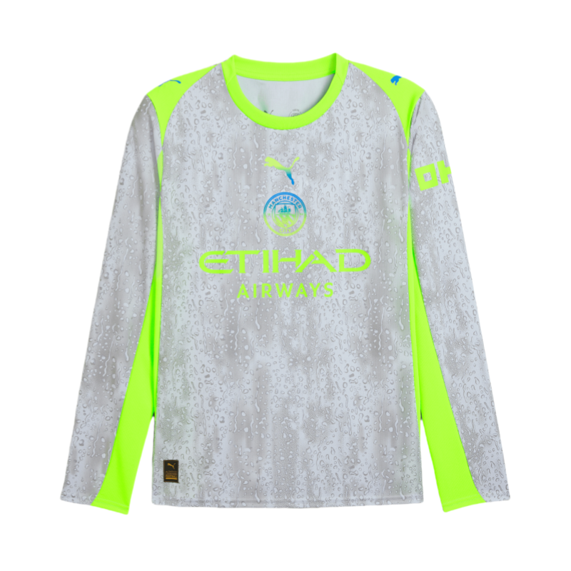 Manchester City Third Away Long Sleeve Football Shirt 2025-26 Player Version