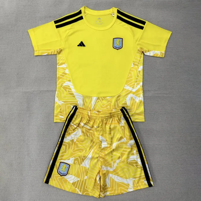 Kids Aston Villa Yellow Goalkeeper Suit 26/27